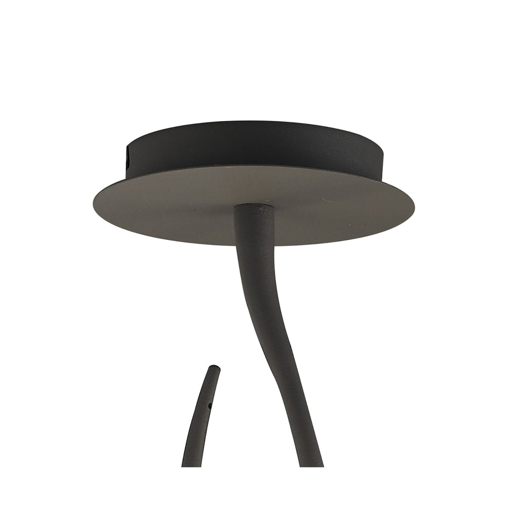 M3690 Lua Oval Semi Flush 2 Light E27 Ash Grey Ash Grey Shade