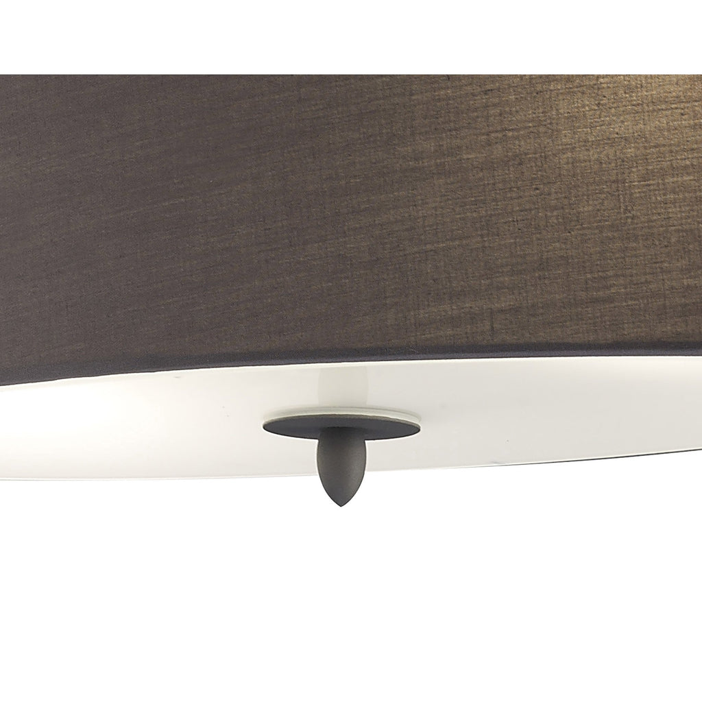 M3690 Lua Oval Semi Flush 2 Light E27 Ash Grey Ash Grey Shade