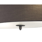 M3690 Lua Oval Semi Flush 2 Light E27 Ash Grey Ash Grey Shade