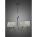 M3700 Lua Linear Pendant 2 Arm 4 Light E27 Satin Nickel White Shades