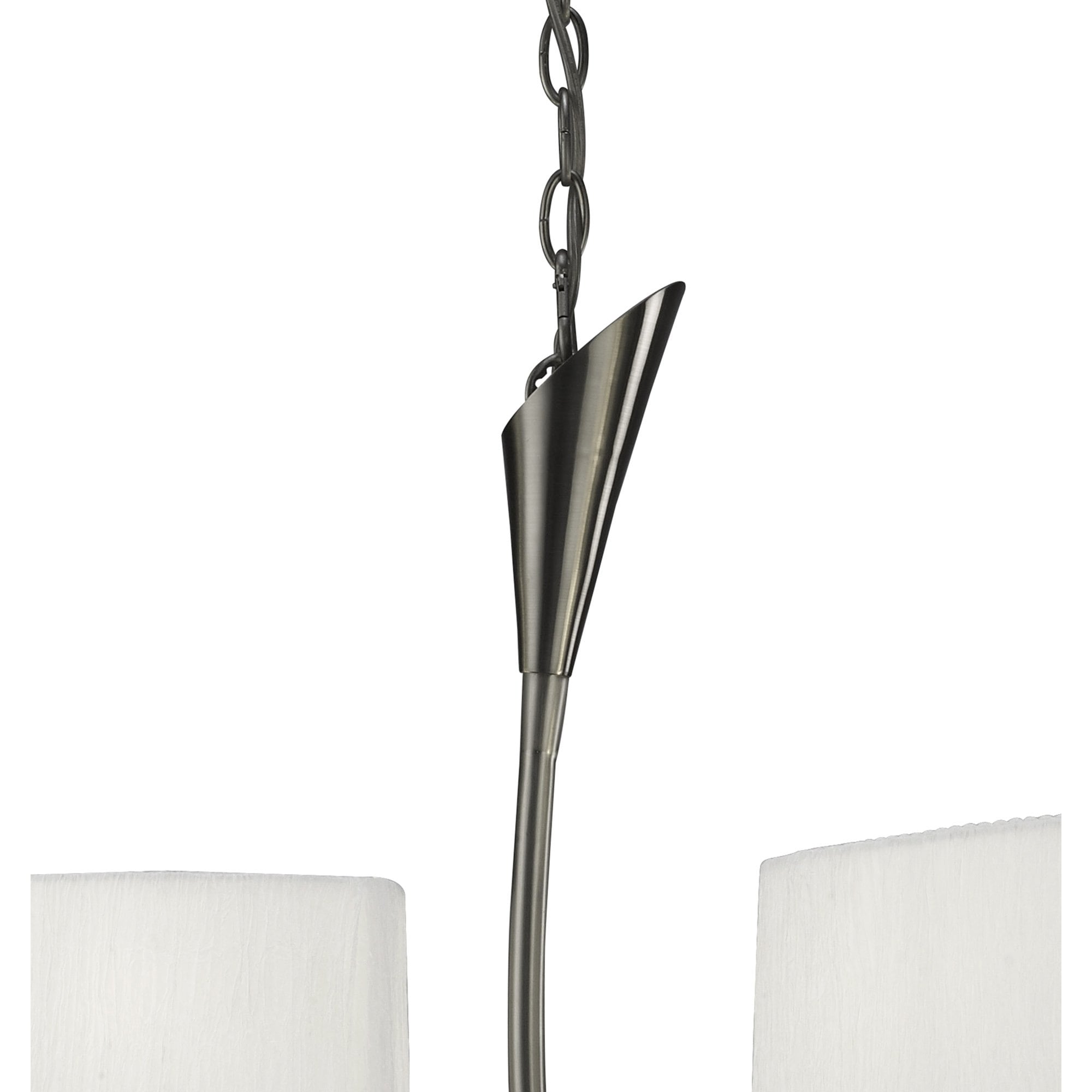 M3700 Lua Linear Pendant 2 Arm 4 Light E27 Satin Nickel White Shades