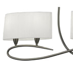 M3700 Lua Linear Pendant 2 Arm 4 Light E27 Satin Nickel White Shades