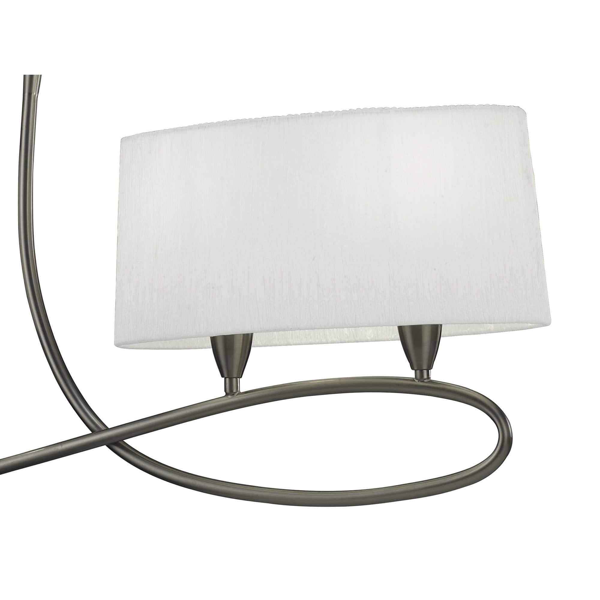 M3700 Lua Linear Pendant 2 Arm 4 Light E27 Satin Nickel White Shades
