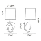 M3701/S Lua Wall Lamp Switched 1 Light E27 Satin Nickel White Shade