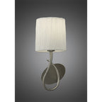 M3701/S Lua Wall Lamp Switched 1 Light E27 Satin Nickel White Shade
