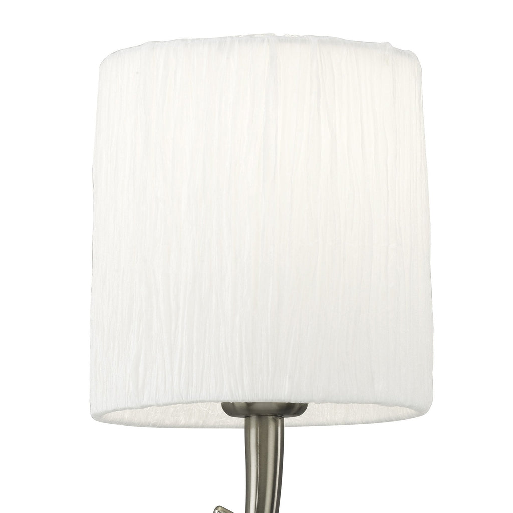 M3701/S Lua Wall Lamp Switched 1 Light E27 Satin Nickel White Shade
