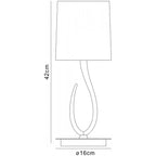 M3702 Lua Table Lamp 1 Light E27 Satin Nickel Small White Shade