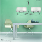 M3702 Lua Table Lamp 1 Light E27 Satin Nickel Small White Shade