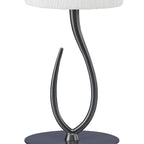 M3702 Lua Table Lamp 1 Light E27 Satin Nickel Small White Shade