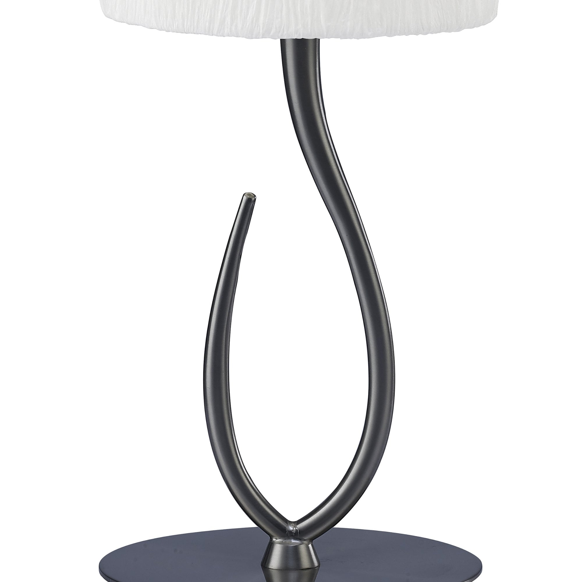 M3702 Lua Table Lamp 1 Light E27 Satin Nickel Small White Shade