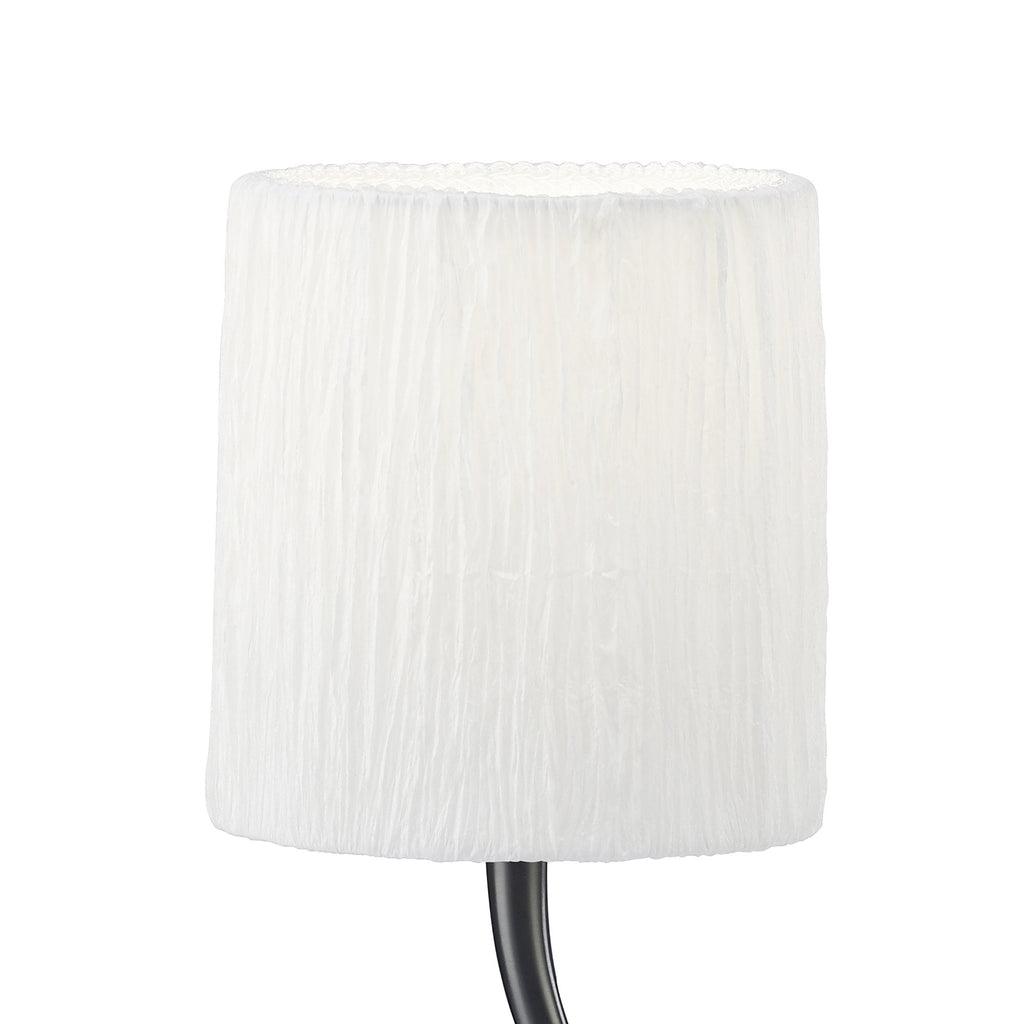 M3702 Lua Table Lamp 1 Light E27 Satin Nickel Small White Shade