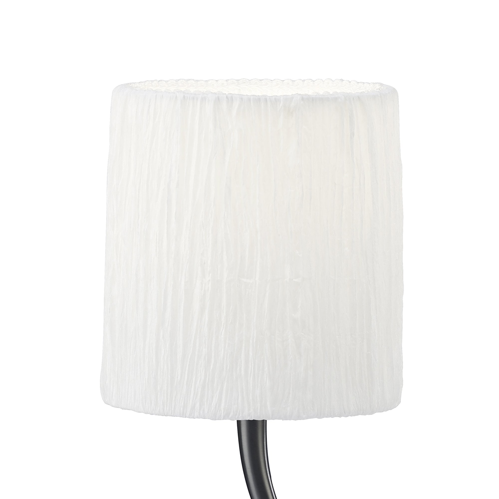 M3702 Lua Table Lamp 1 Light E27 Satin Nickel Small White Shade
