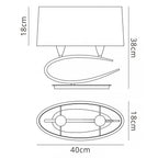 M3703 Lua Table Lamp 2 Light E27 Satin Nickel White Shade