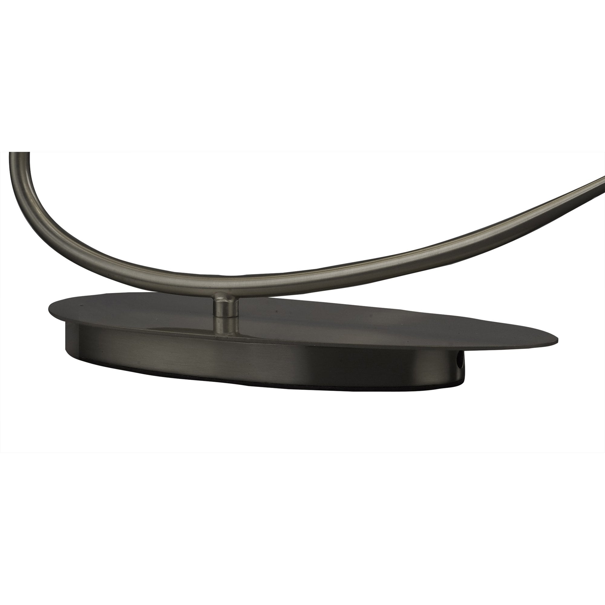M3703 Lua Table Lamp 2 Light E27 Satin Nickel White Shade