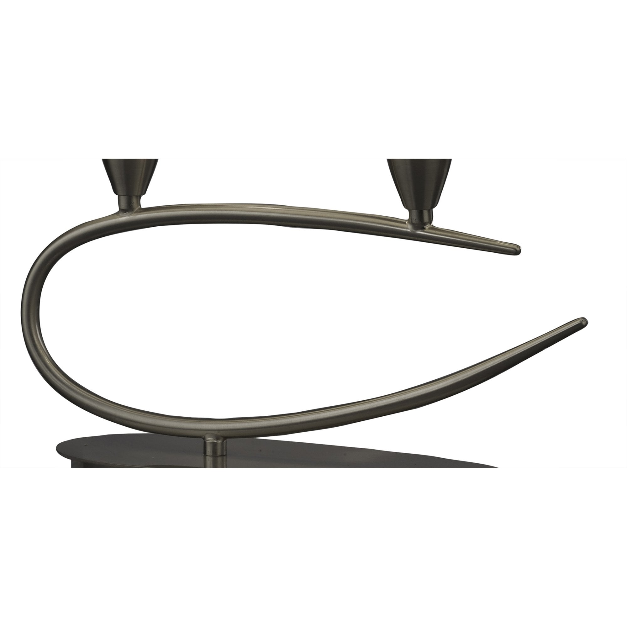 M3703 Lua Table Lamp 2 Light E27 Satin Nickel White Shade