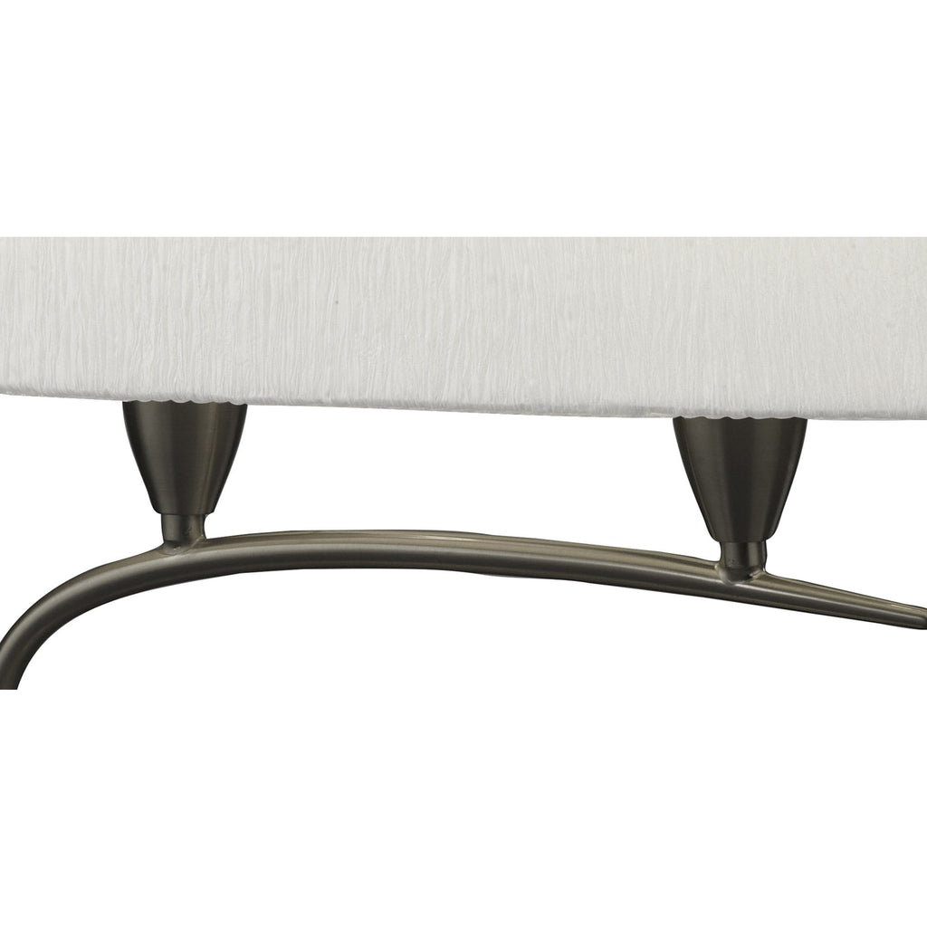 M3703 Lua Table Lamp 2 Light E27 Satin Nickel White Shade