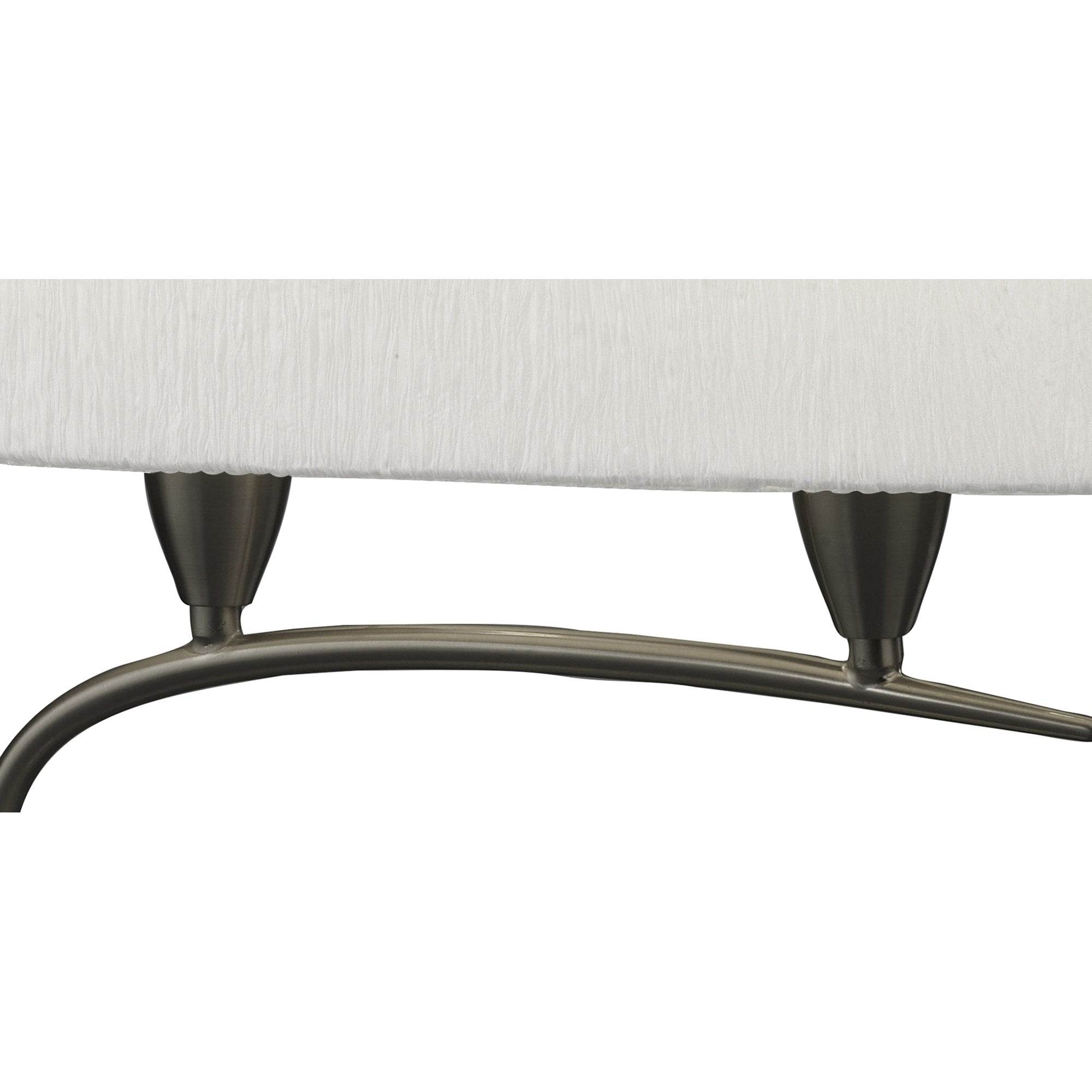 M3703 Lua Table Lamp 2 Light E27 Satin Nickel White Shade