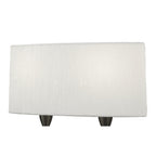 M3703 Lua Table Lamp 2 Light E27 Satin Nickel White Shade