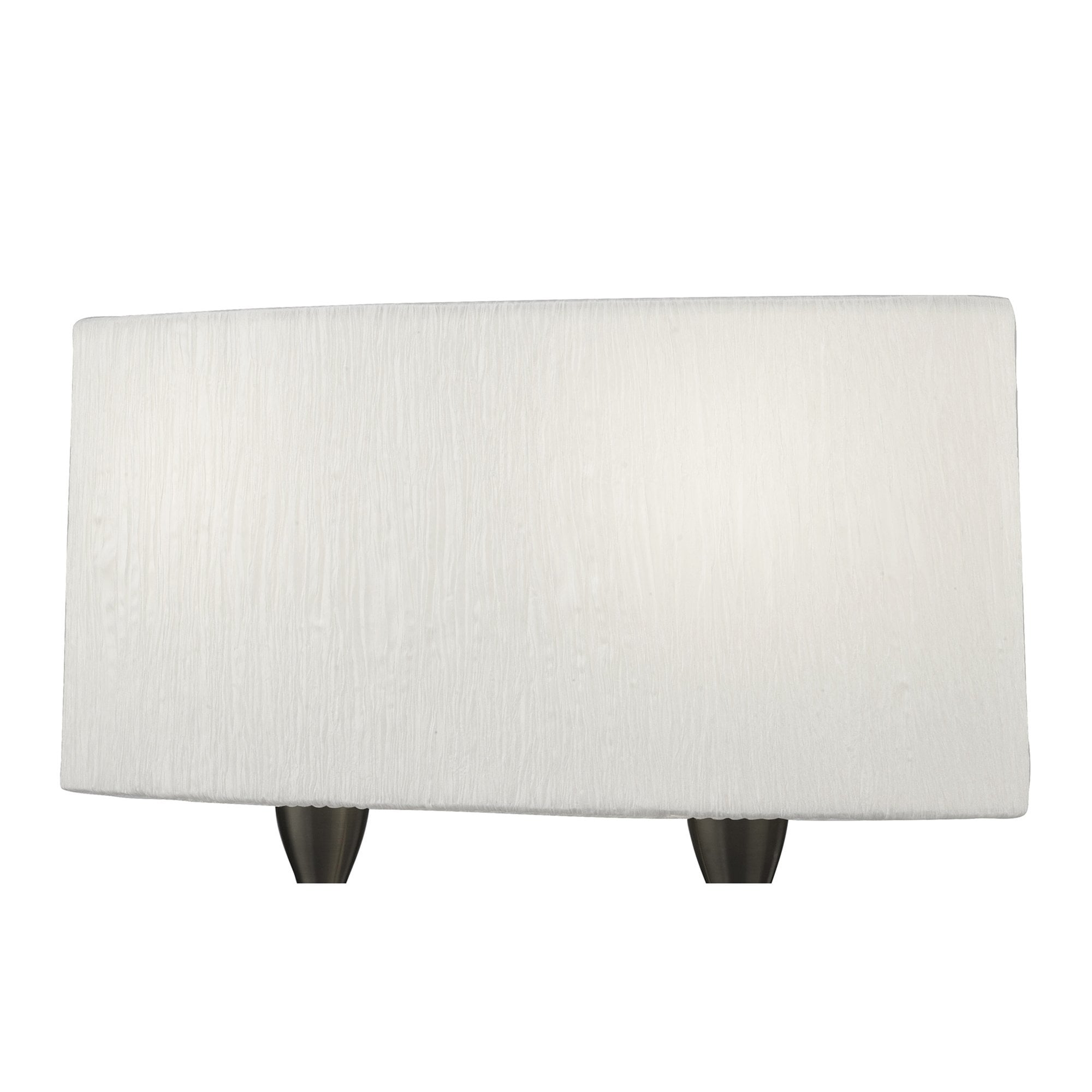 M3703 Lua Table Lamp 2 Light E27 Satin Nickel White Shade