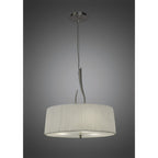 M3704 Lua Single Pendant 3 Light E27 Satin Nickel White Shade