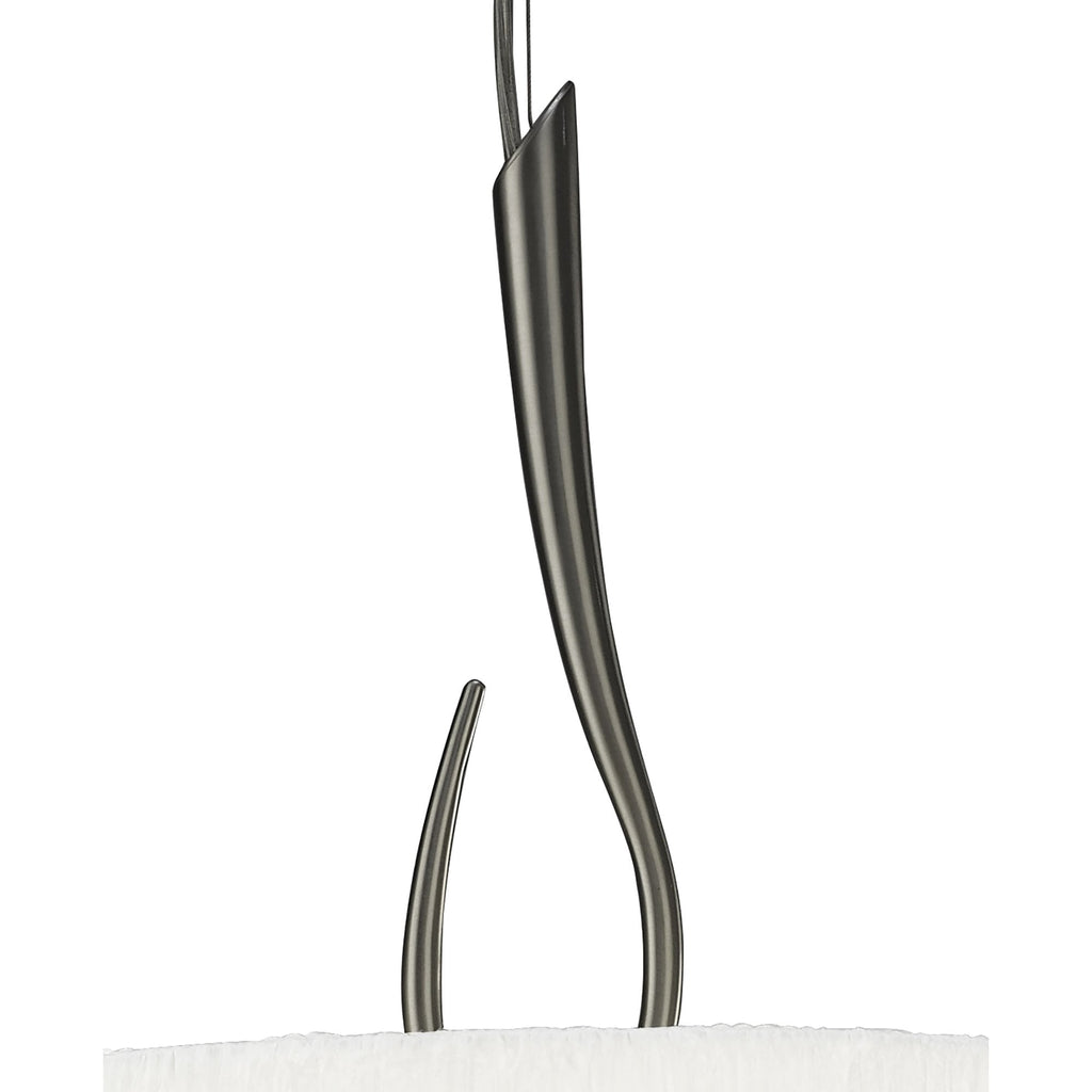 M3704 Lua Single Pendant 3 Light E27 Satin Nickel White Shade