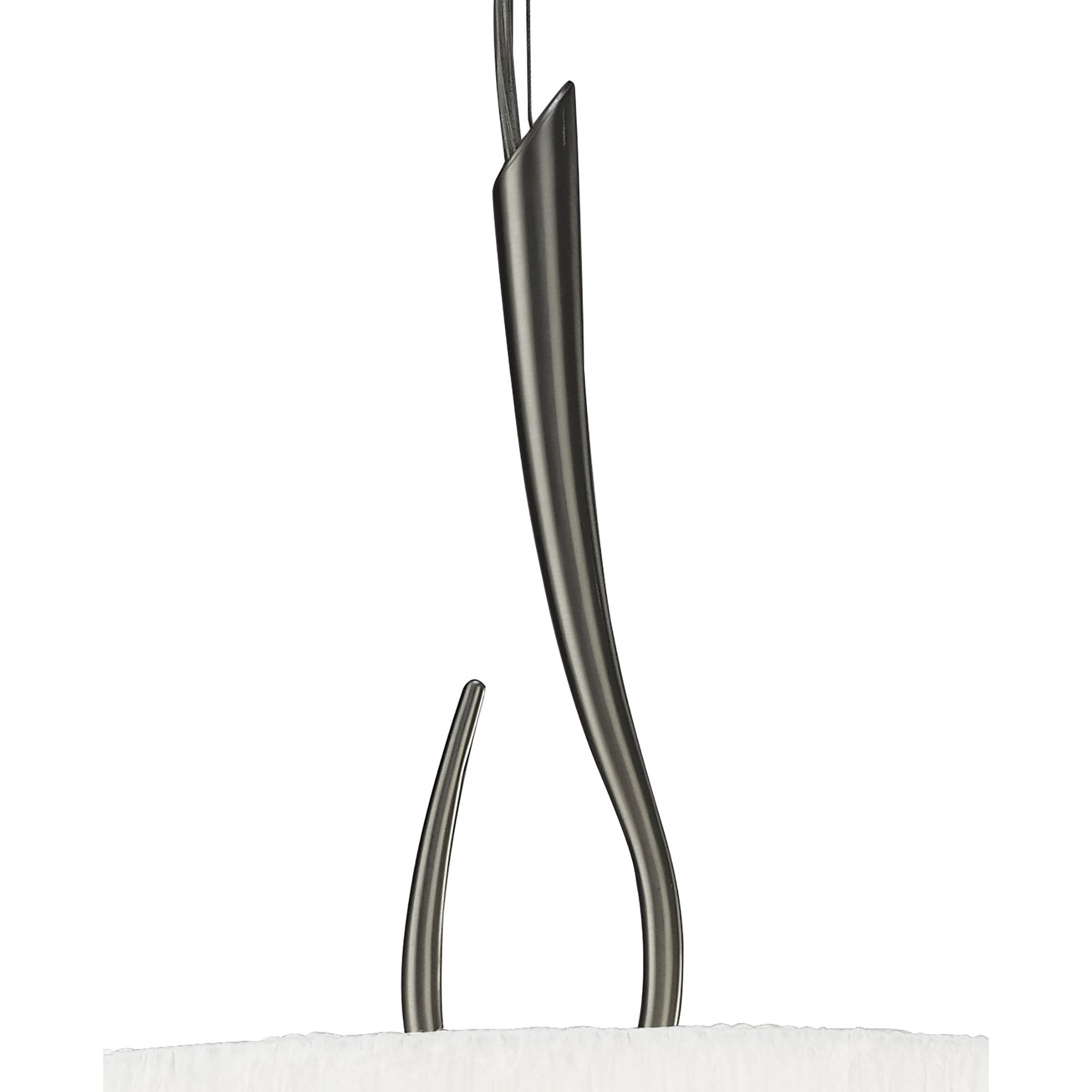 M3704 Lua Single Pendant 3 Light E27 Satin Nickel White Shade