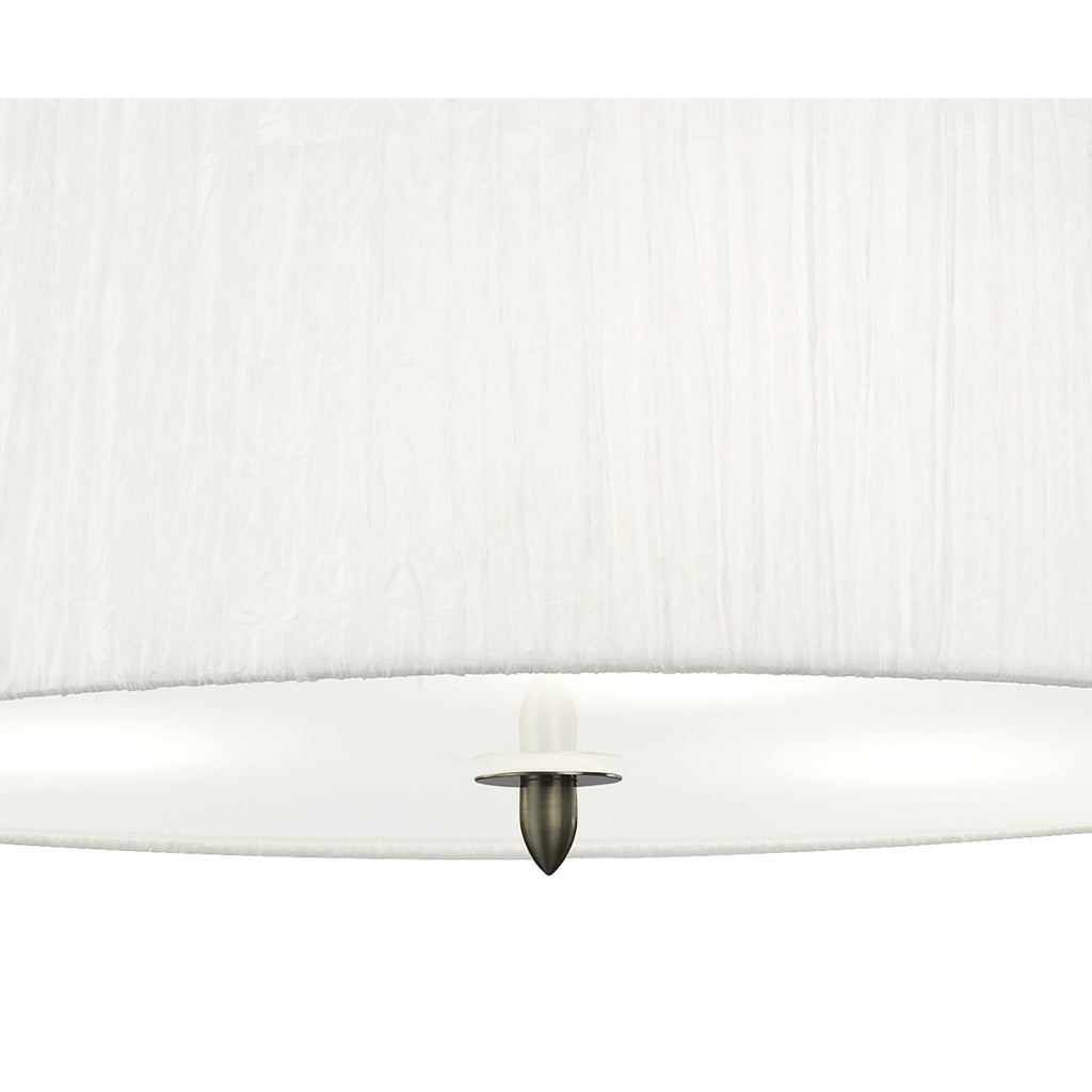 M3704 Lua Single Pendant 3 Light E27 Satin Nickel White Shade