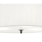 M3704 Lua Single Pendant 3 Light E27 Satin Nickel White Shade