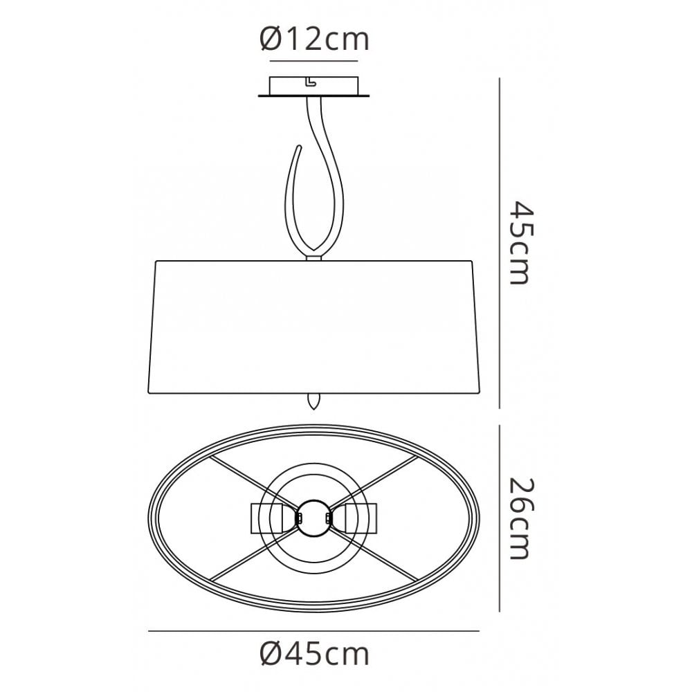 M3710 Lua Oval Semi Flush 2 Light E27 Satin Nickel White Shade
