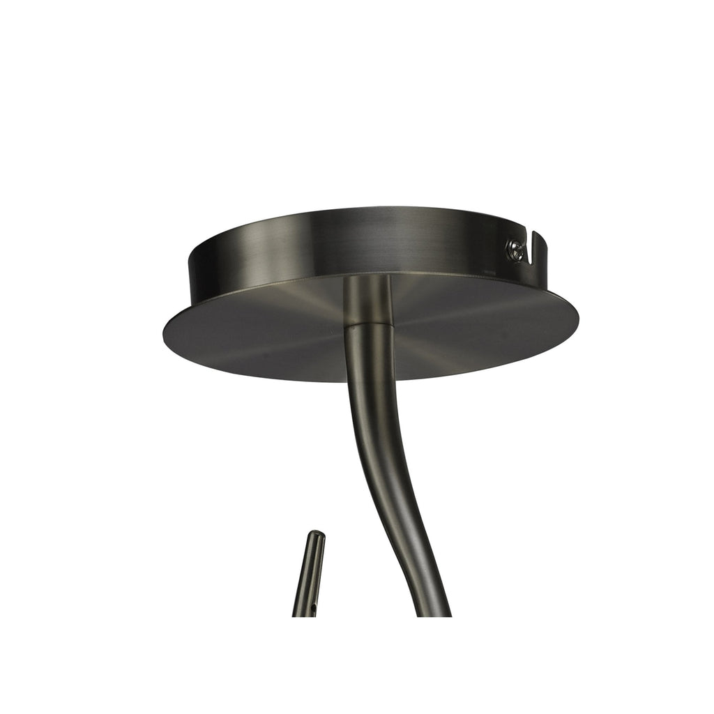 M3710 Lua Oval Semi Flush 2 Light E27 Satin Nickel White Shade
