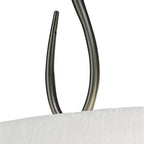 M3710 Lua Oval Semi Flush 2 Light E27 Satin Nickel White Shade