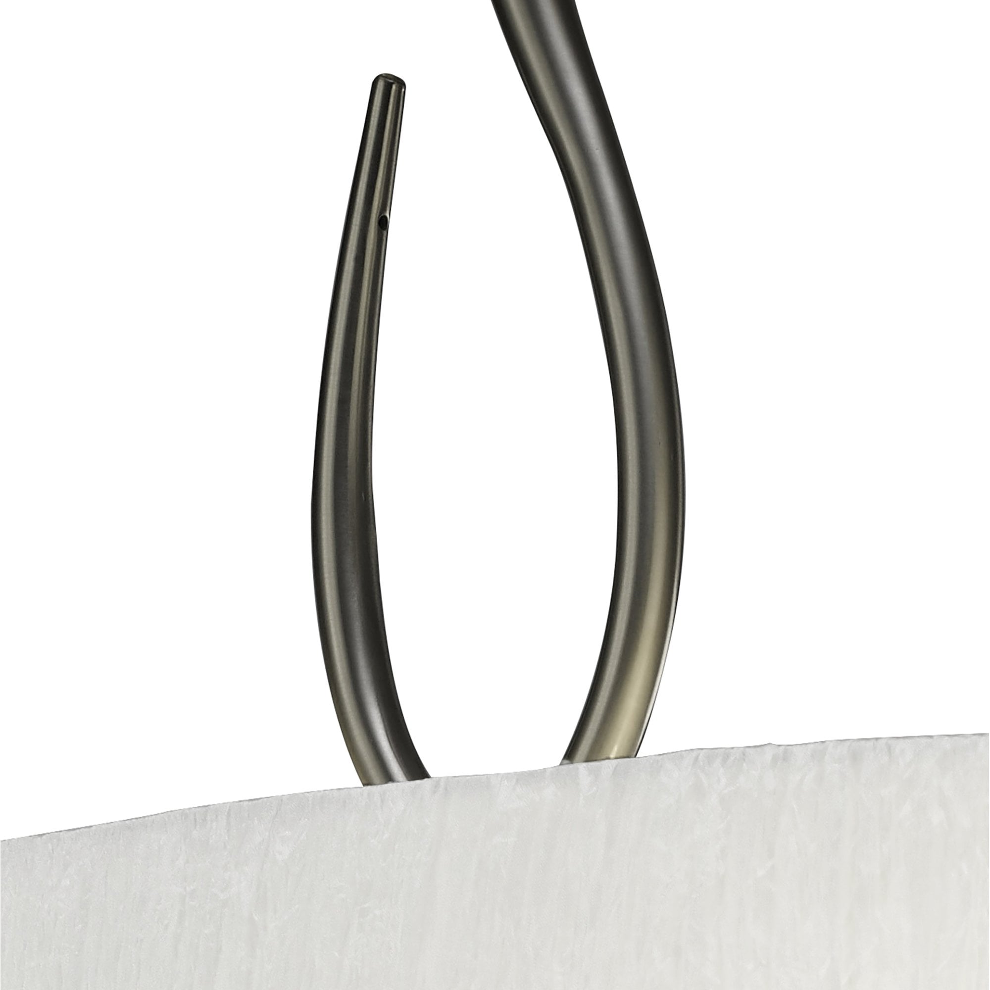 M3710 Lua Oval Semi Flush 2 Light E27 Satin Nickel White Shade