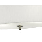 M3710 Lua Oval Semi Flush 2 Light E27 Satin Nickel White Shade
