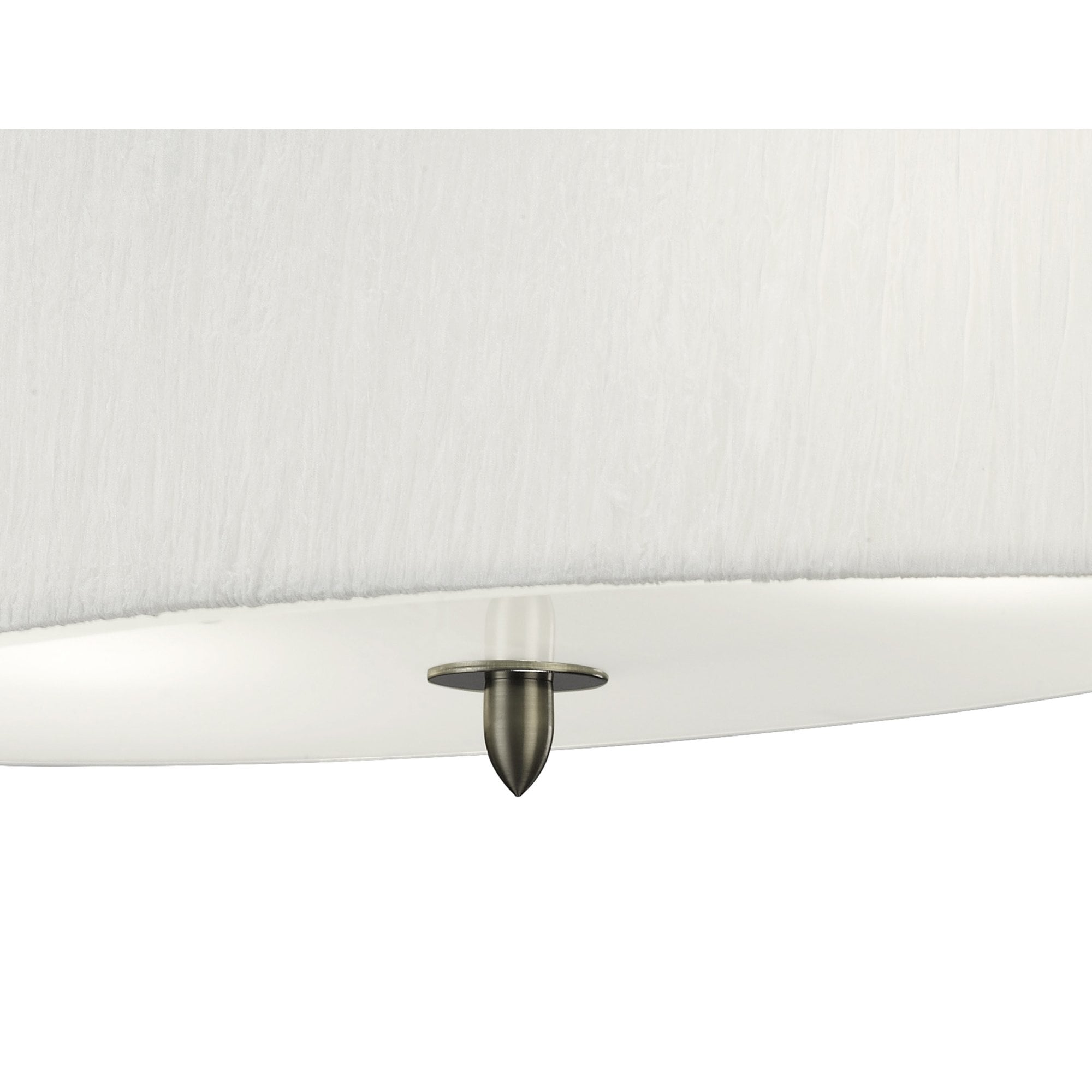 M3710 Lua Oval Semi Flush 2 Light E27 Satin Nickel White Shade