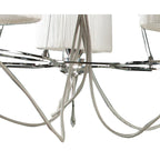 M1310 Lucca Pendant 5 Light E27 Polished Chrome White Shades & Clear Crystal
