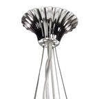 M1312 Lucca Pendant 4 Light E27 Polished Chrome White Shades & Clear Crystal