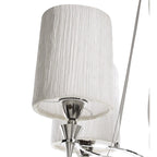 M1312 Lucca Pendant 4 Light E27 Polished Chrome White Shades & Clear Crystal