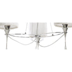 M1313 Lucca Pendant 3 Light E27 Polished Chrome White Shades & Clear Crystal