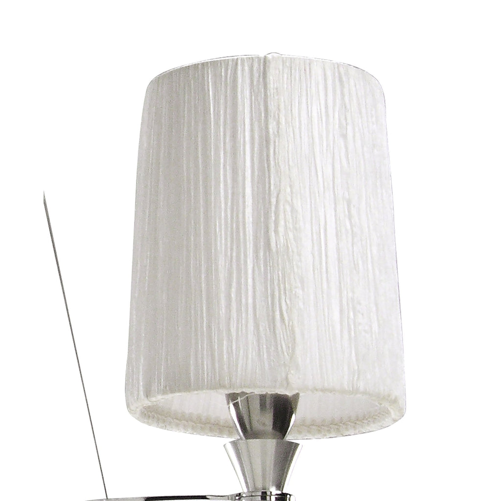 M1313 Lucca Pendant 3 Light E27 Polished Chrome White Shades & Clear Crystal