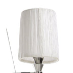 M1313 Lucca Pendant 3 Light E27 Polished Chrome White Shades & Clear Crystal