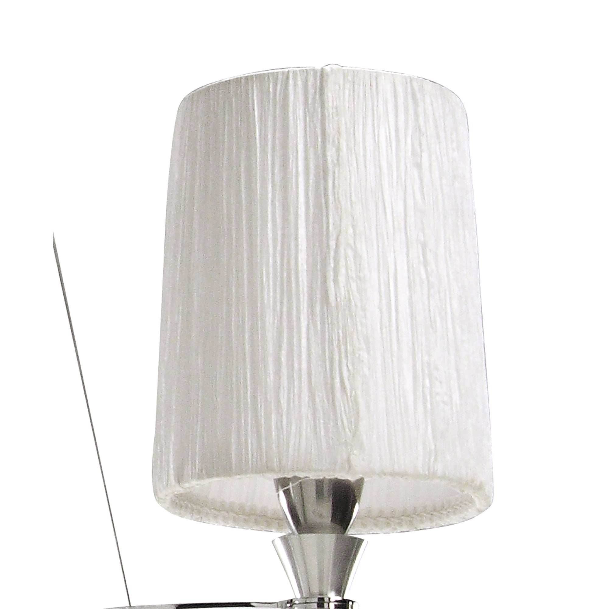 M1313 Lucca Pendant 3 Light E27 Polished Chrome White Shades & Clear Crystal