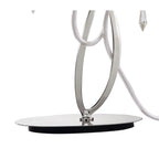 M1314 Lucca Table Lamp 2 Light E27 Polished Chrome White Shades & Clear Crystal