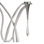 M1314 Lucca Table Lamp 2 Light E27 Polished Chrome White Shades & Clear Crystal
