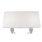 M1316 Lucca Table Lamp 2 Light E27 Small Polished Chrome White Shade & Clear Crystal