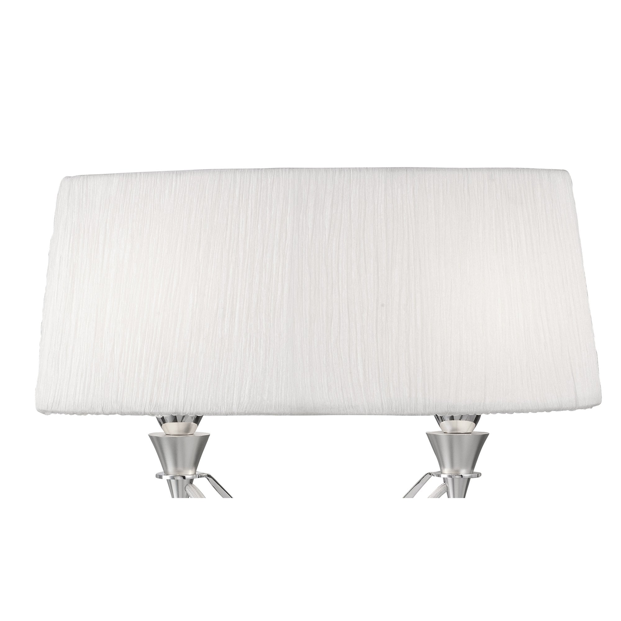M1316 Lucca Table Lamp 2 Light E27 Small Polished Chrome White Shade & Clear Crystal