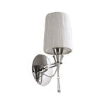 M1317/S Lucca Wall Lamp Switched 1 Light E27 Polished Chrome White Shade & Clear Crystal