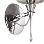 M1317/S Lucca Wall Lamp Switched 1 Light E27 Polished Chrome White Shade & Clear Crystal