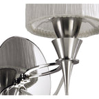 M1317/S Lucca Wall Lamp Switched 1 Light E27 Polished Chrome White Shade & Clear Crystal