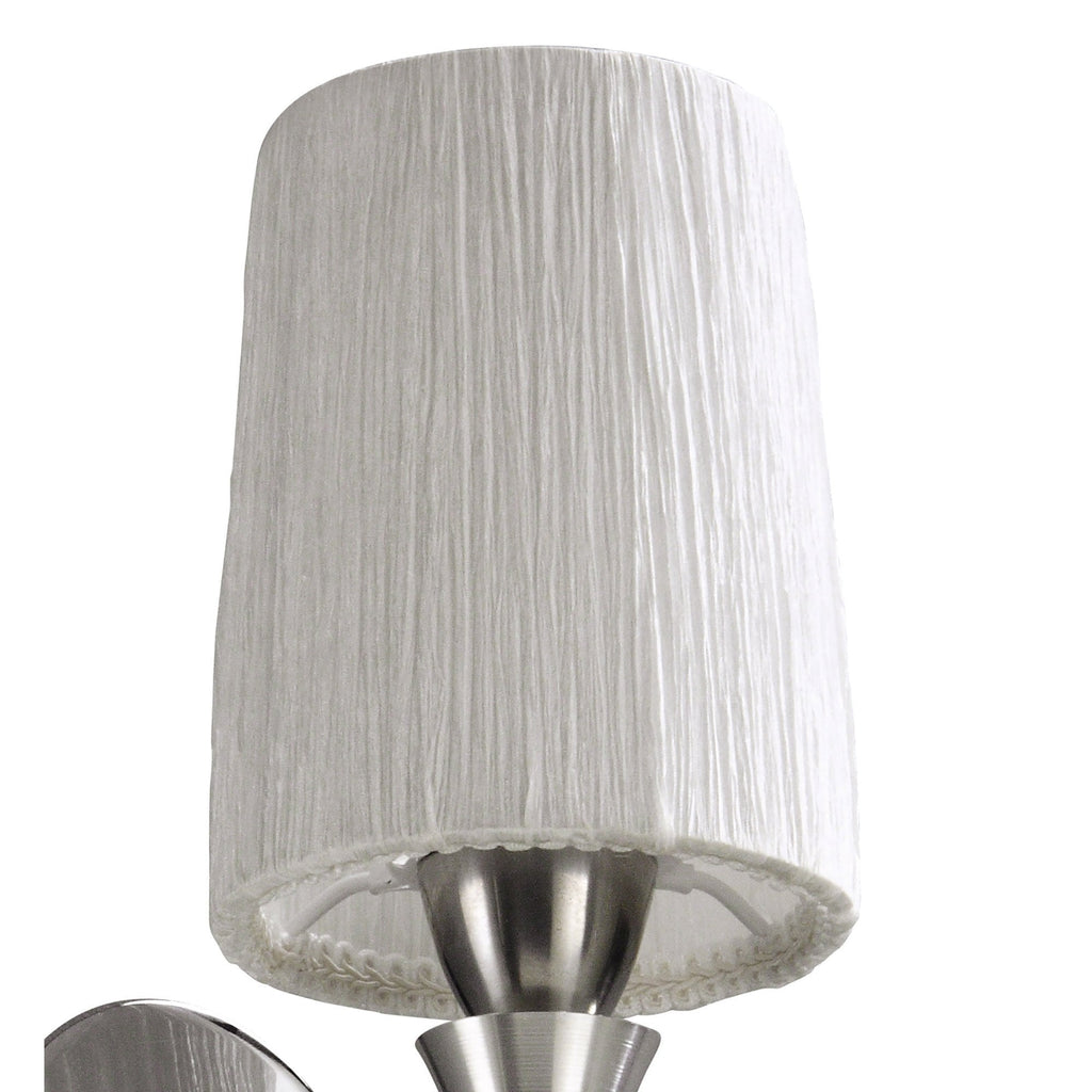 M1317/S Lucca Wall Lamp Switched 1 Light E27 Polished Chrome White Shade & Clear Crystal