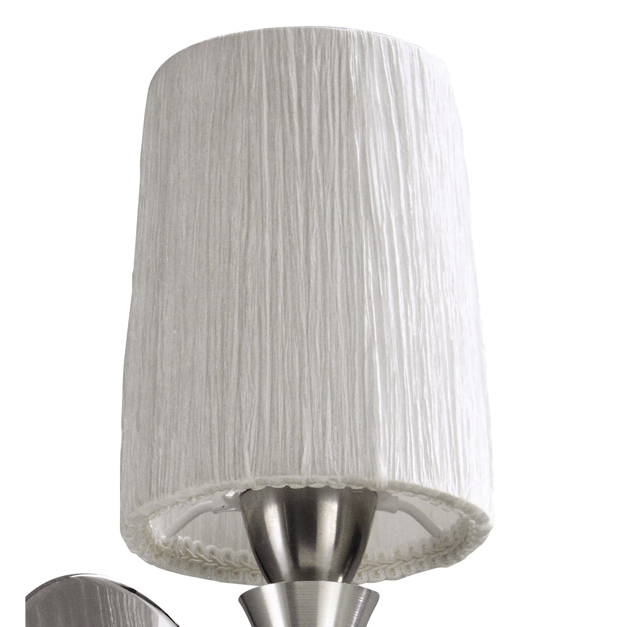 M1317/S Lucca Wall Lamp Switched 1 Light E27 Polished Chrome White Shade & Clear Crystal